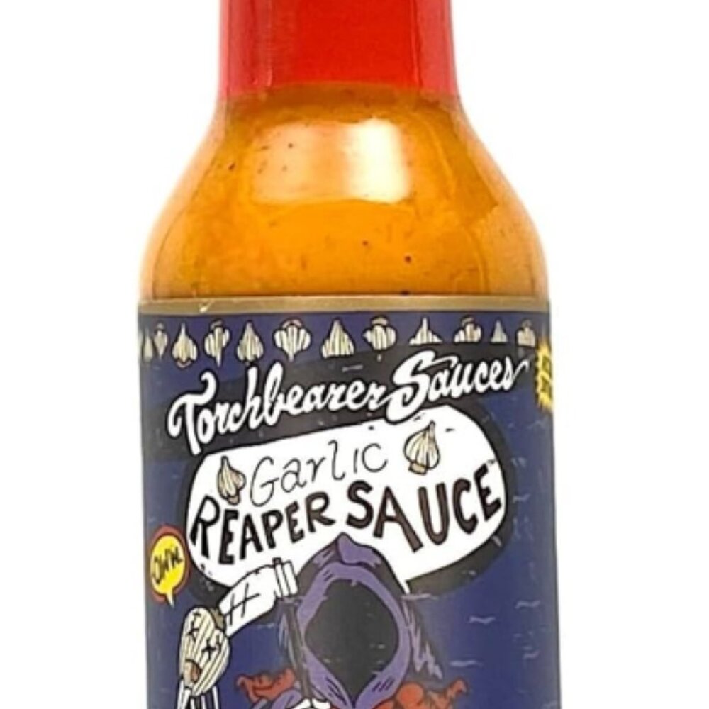 Garlic Reaper Sauce, 5oz Garlic & Carolina Reaper Hot Sauce, Set of 3 Bottles